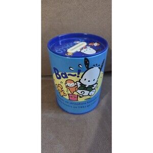 Sanrio Pochacco Dog Blue Tin Bank Hello Kitty Anime Japan Vintage 1989 1995